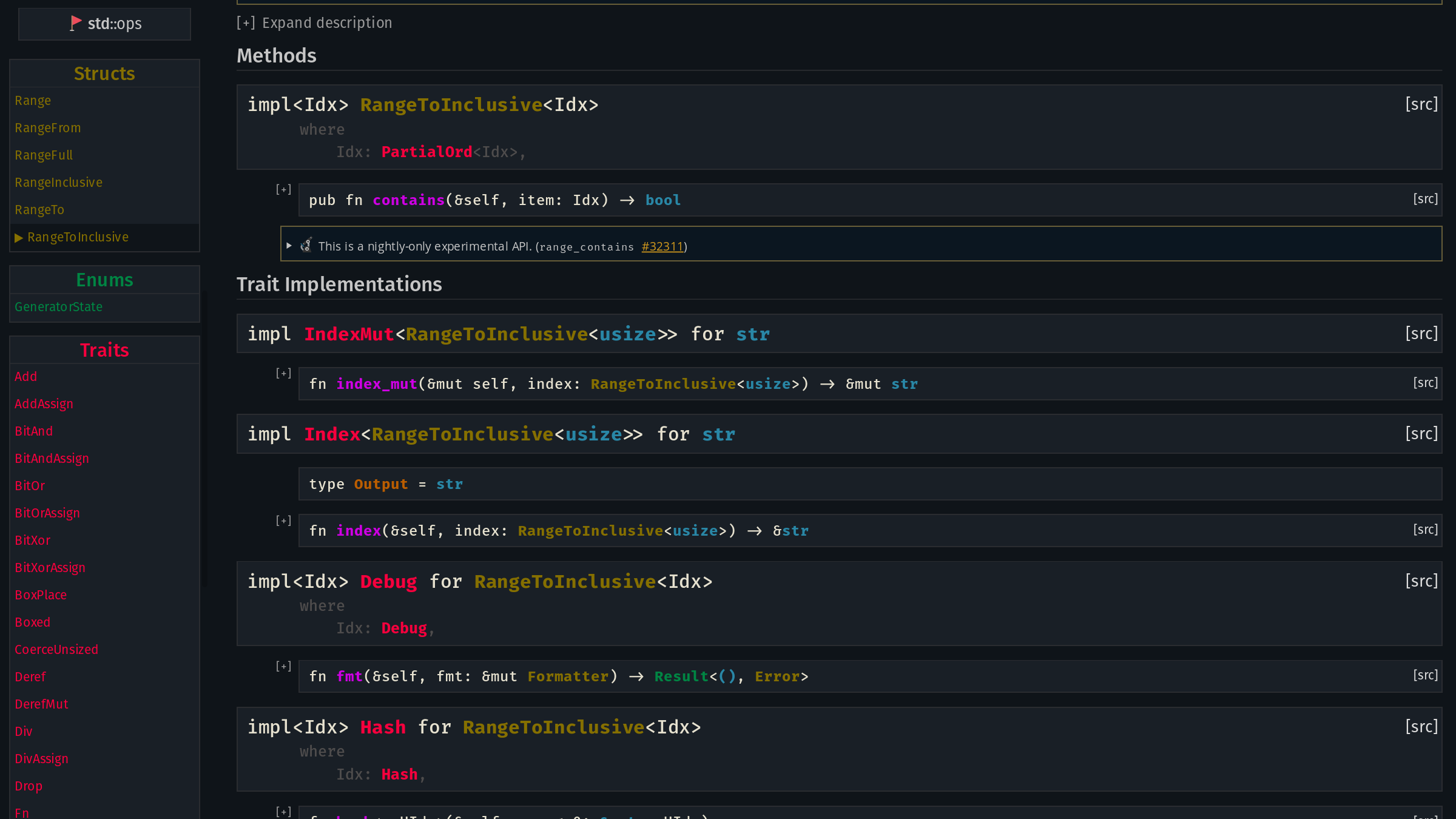 Better Rust documentation: Dark Theme