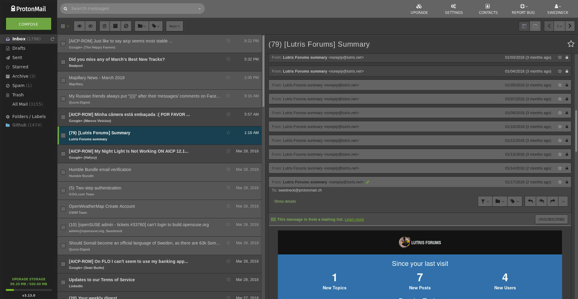 Protonmail Geeko dark
