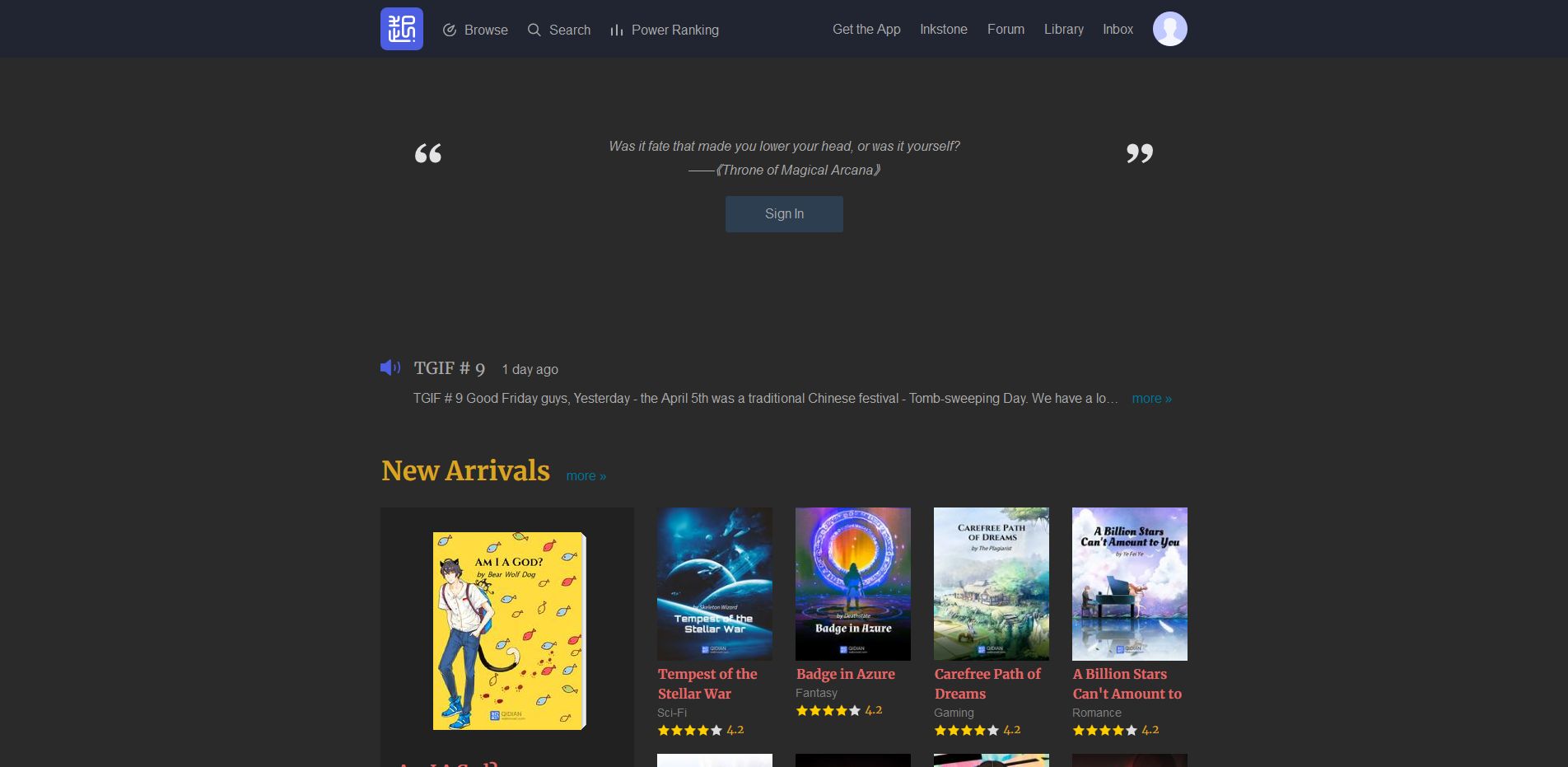 Webnovel / Qidian Darker