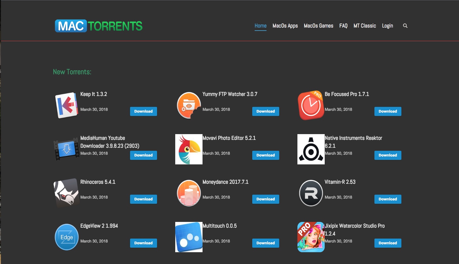 Mac Torrents (.com/.io) | Dark Theme