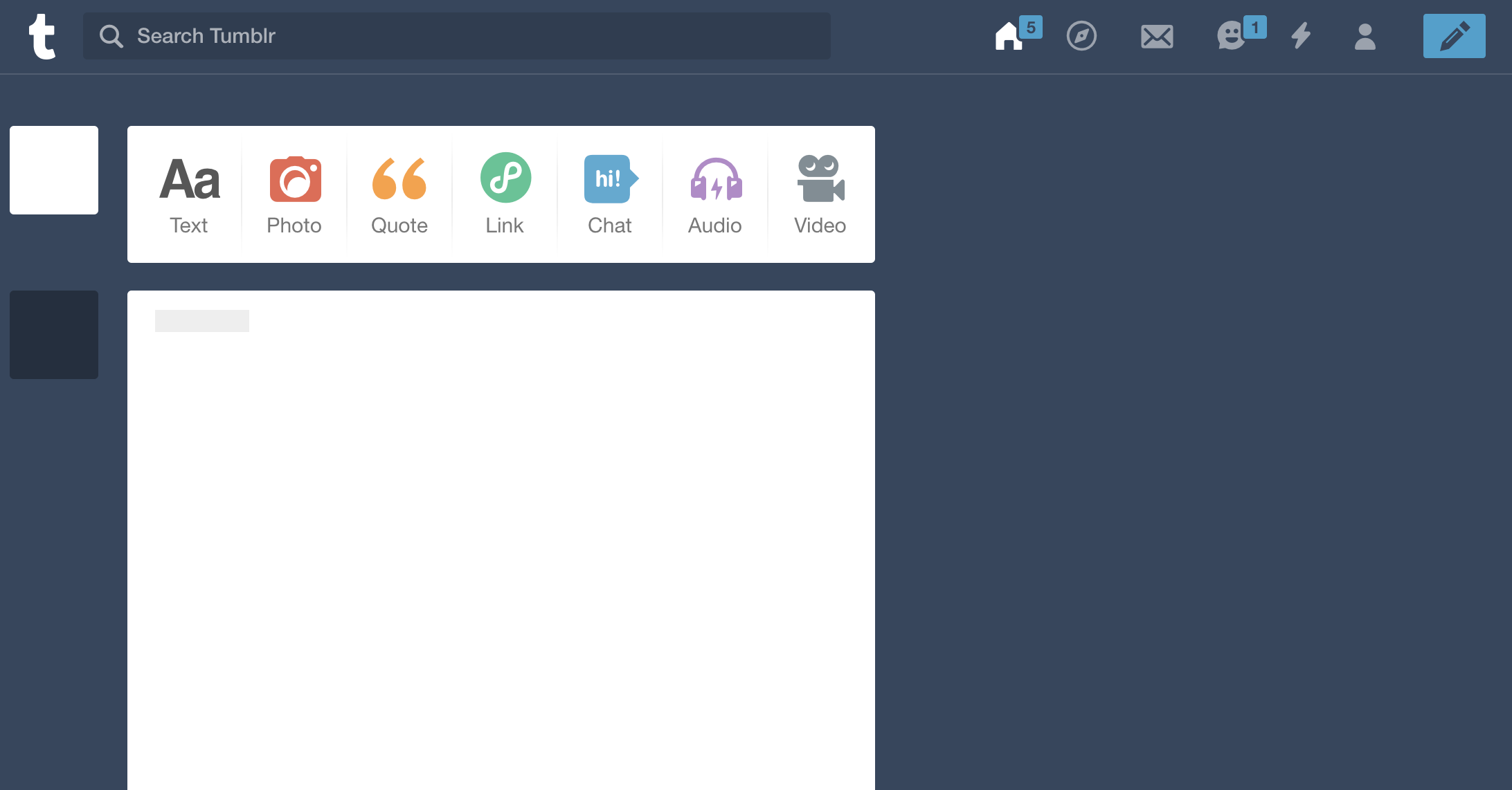 Tumblr - Left Align