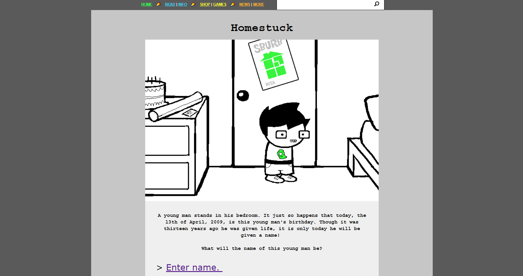 Homestuck popup removal