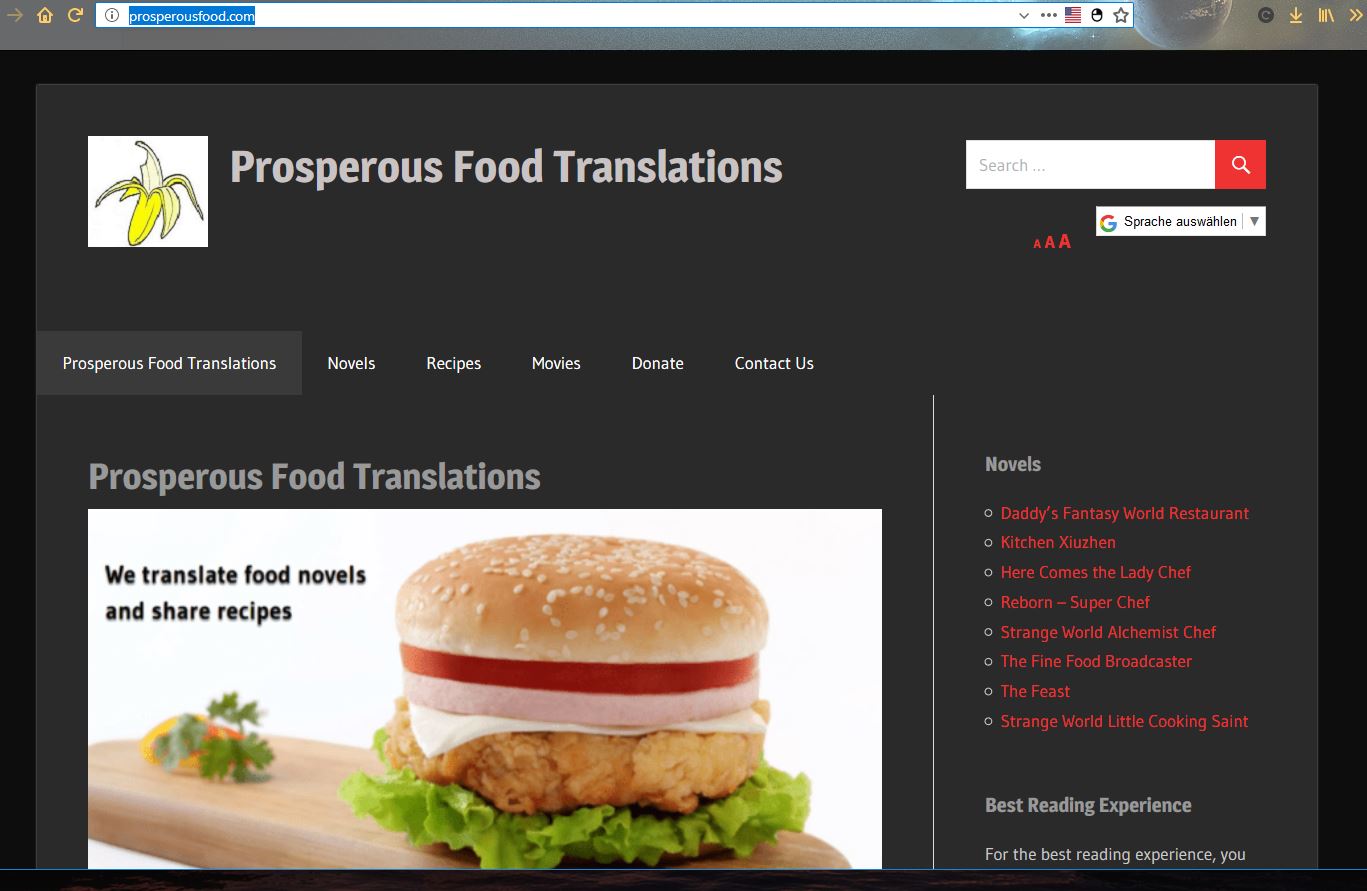 prosperousfood.com dark theme