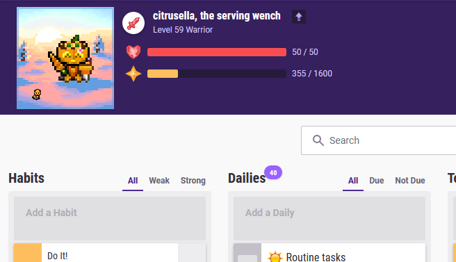 Habitica Tiny Pets and Mounts