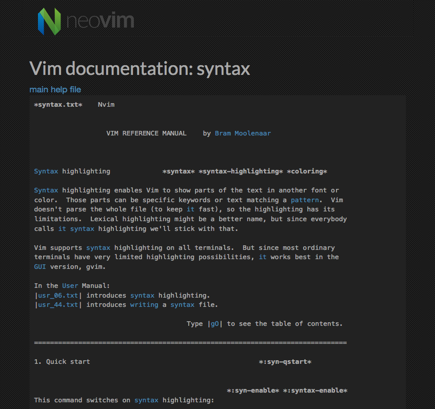 Neovim Documentation Bathys Dark