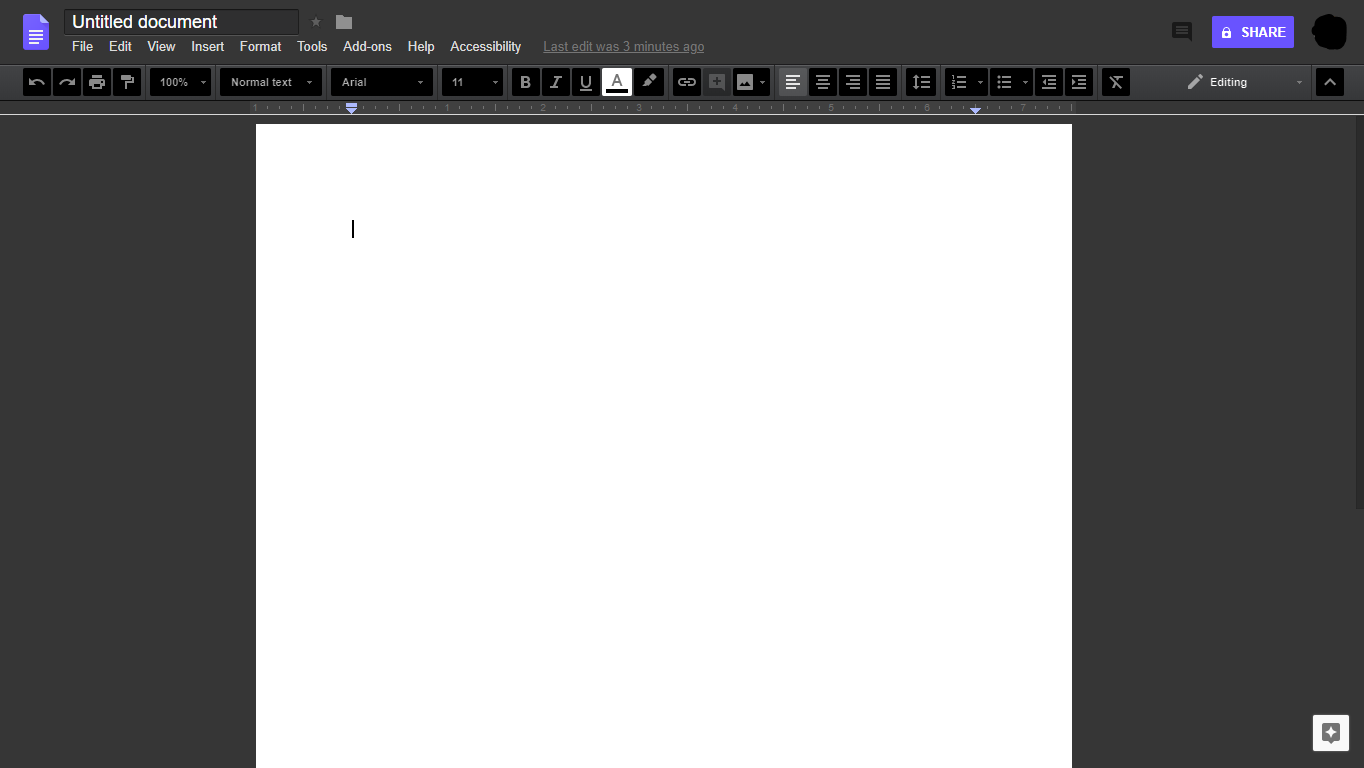 Google Docs Dark UI V1.3 (Fixed for 2018 Docs)