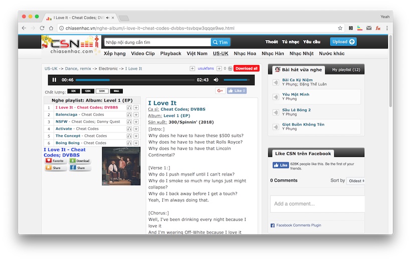 Chiasenhac hide ads