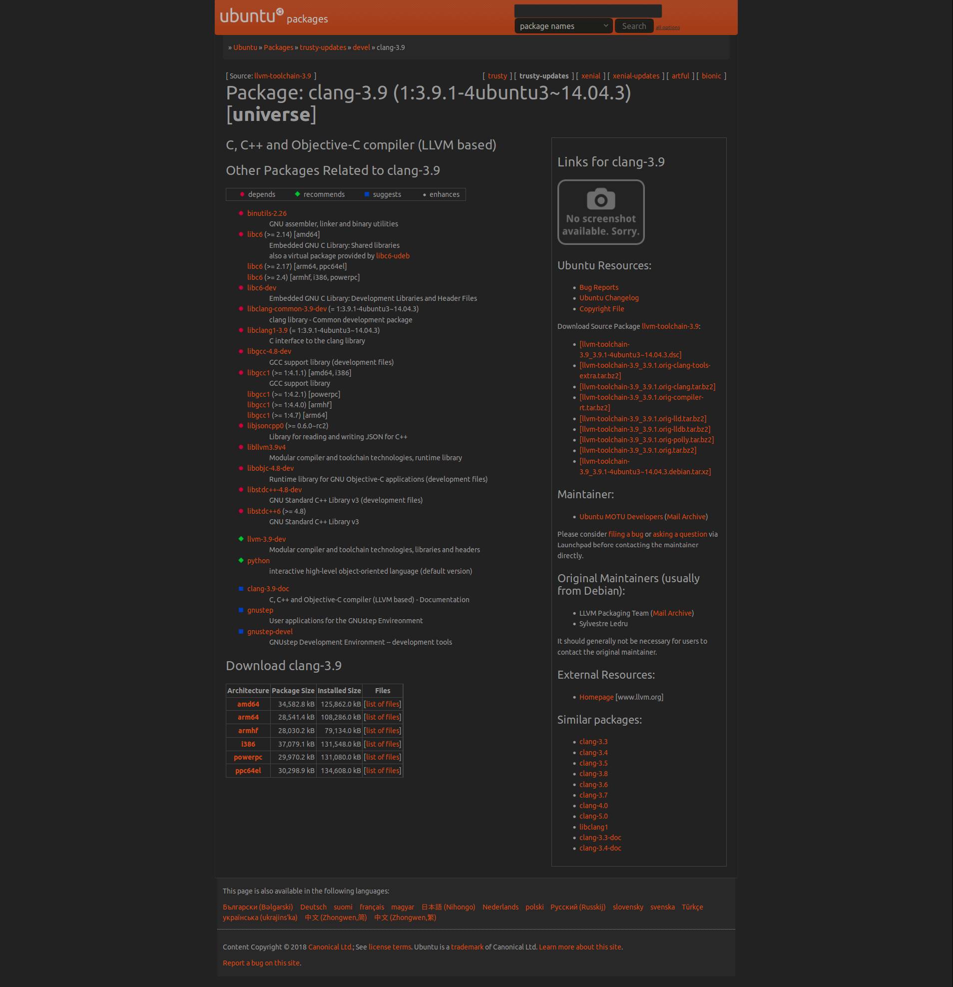 Ubuntu Packages Dark