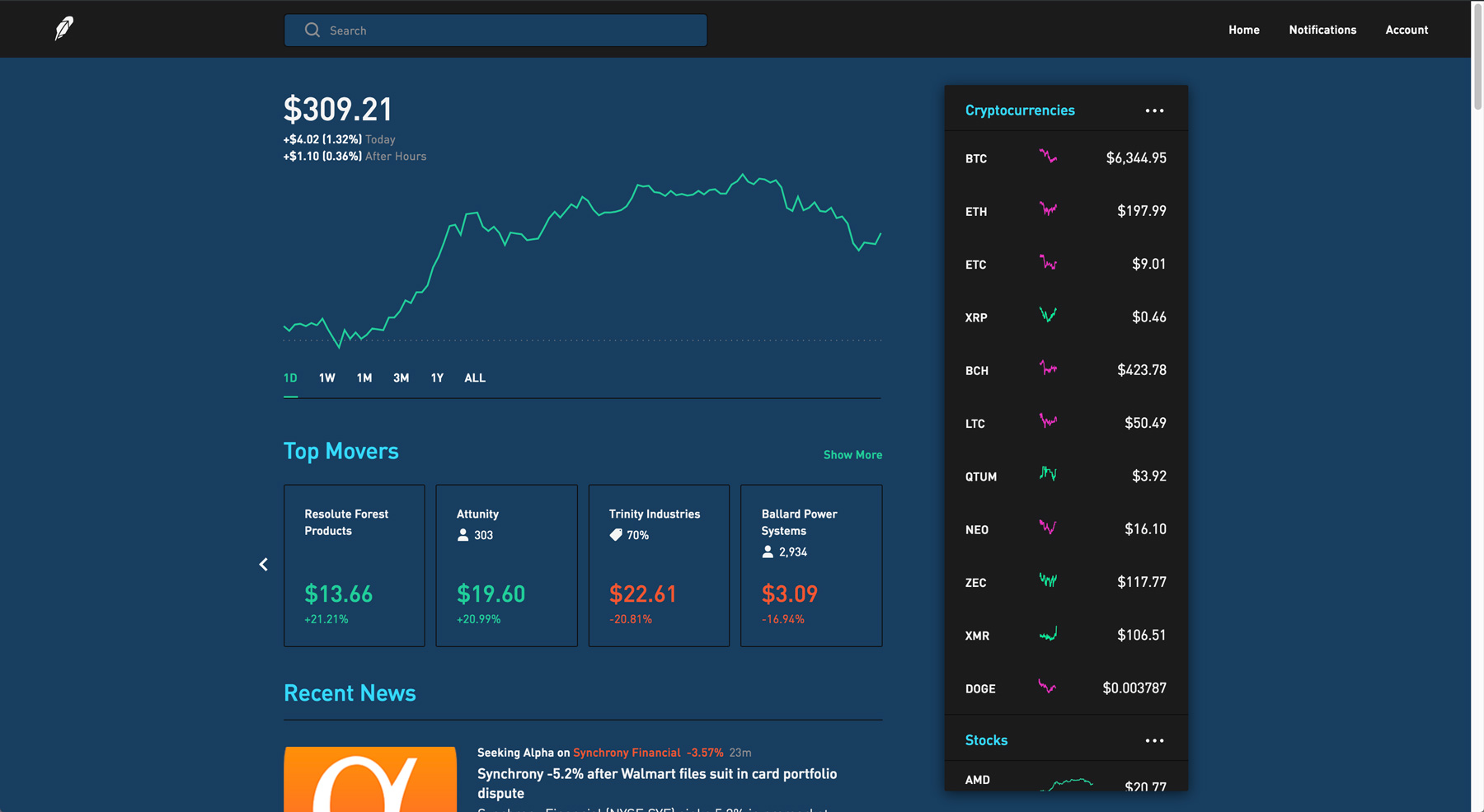 Robinhood Web - Night
