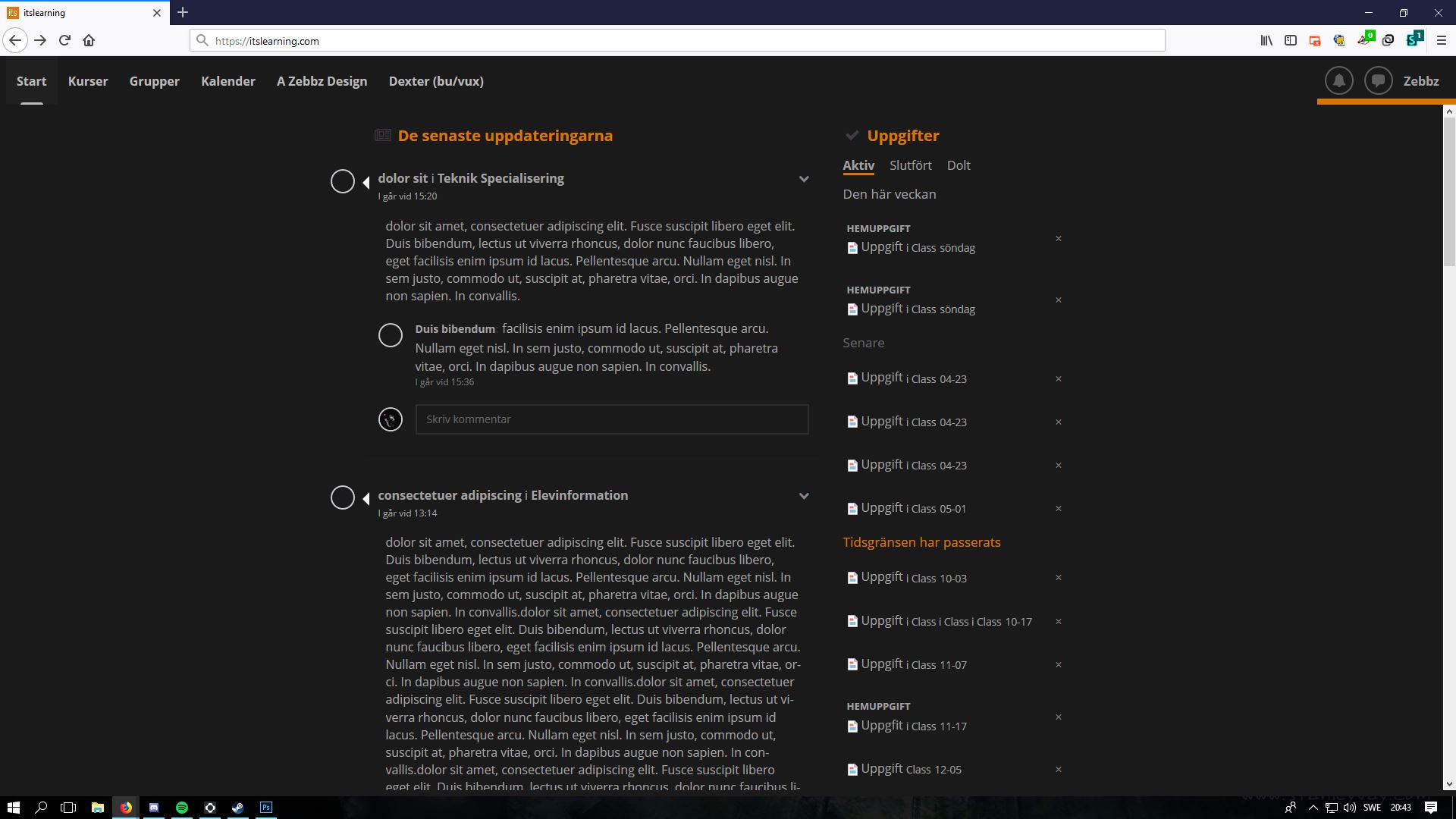 ItsLearning Dark By Zebbz