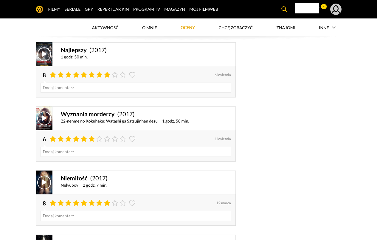Filmweb profil