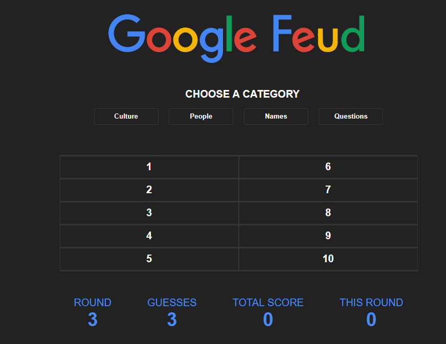 Dark Google Feud