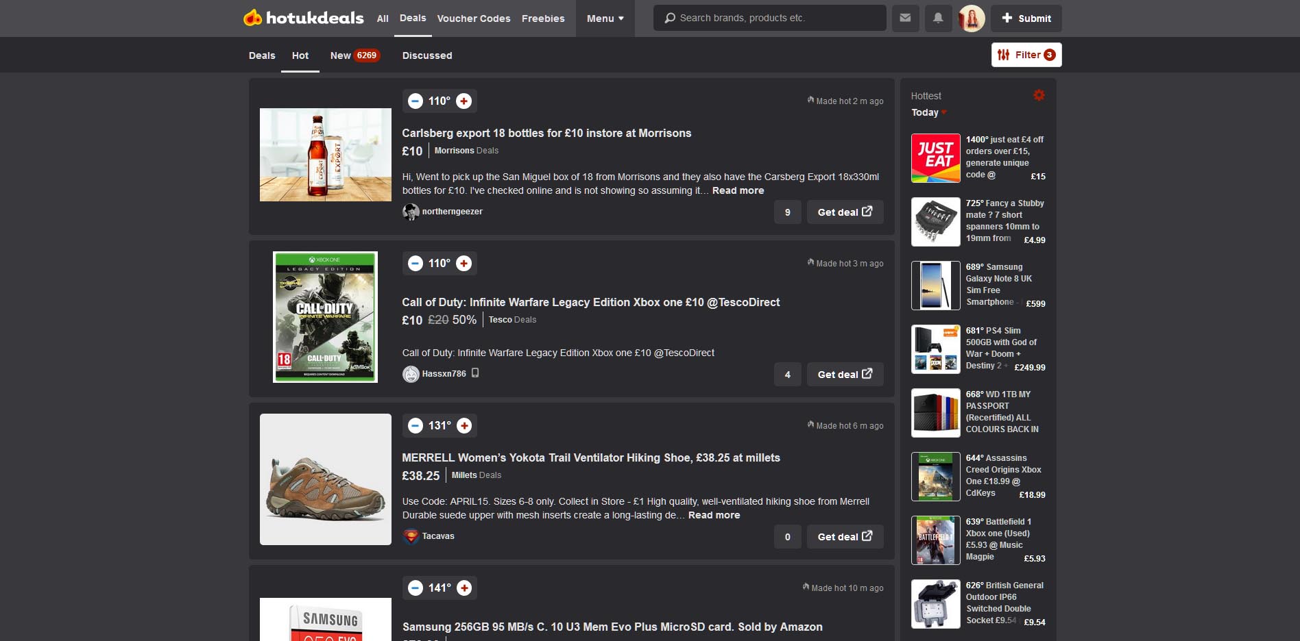 HotUKDeals Dark Theme