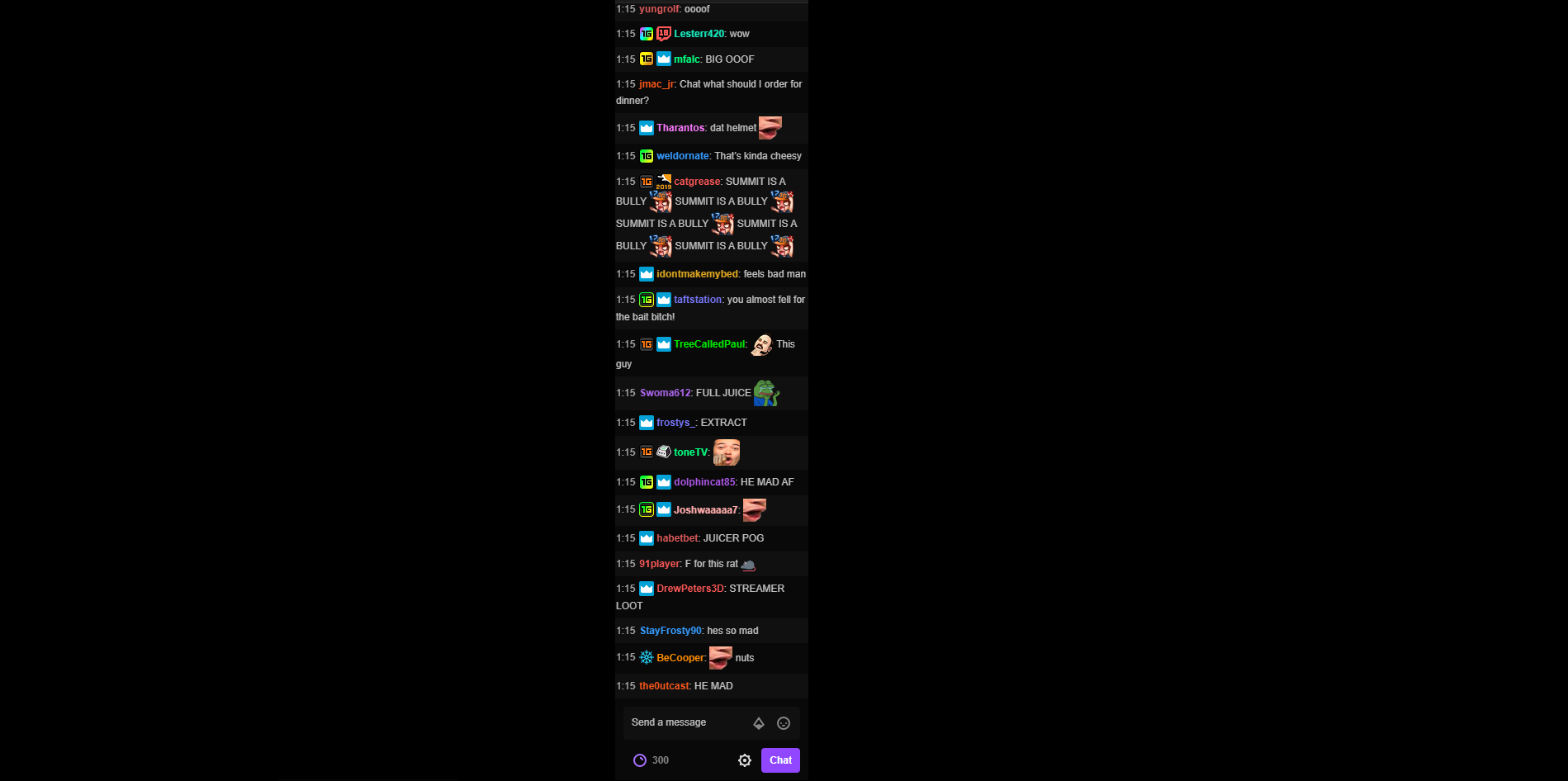 My dark twitch chat