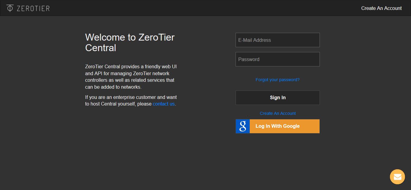 ZeroTier Central Dark
