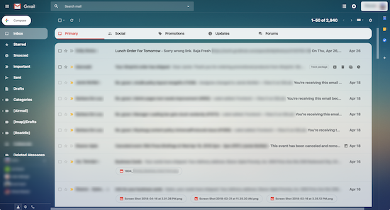 Gmail 2018 Update, Very Spacious Apple SF UI Font