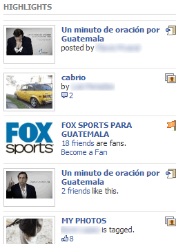 Facebook - Reduce hightlights