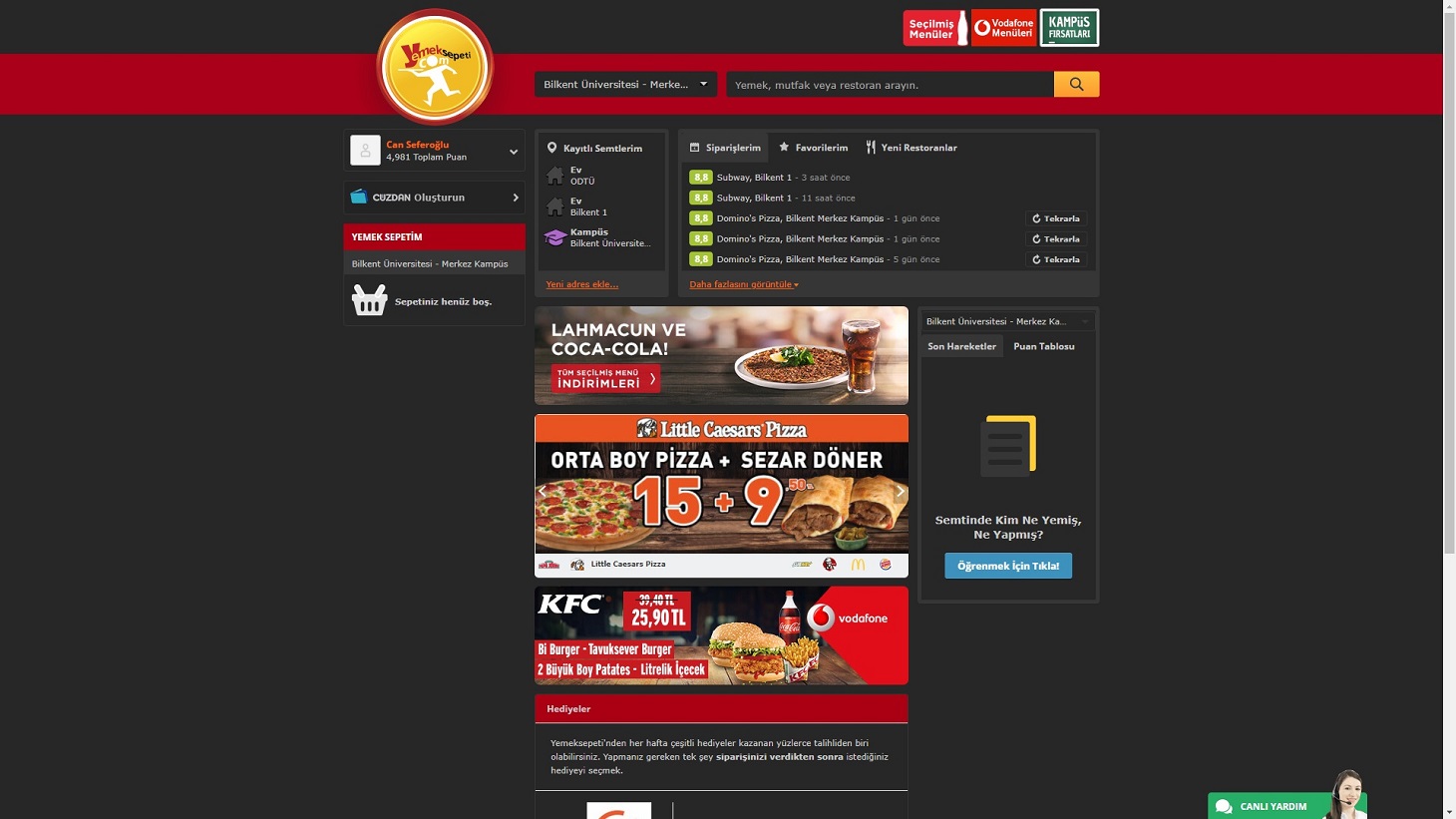 Yemek Sepeti - Dark Theme