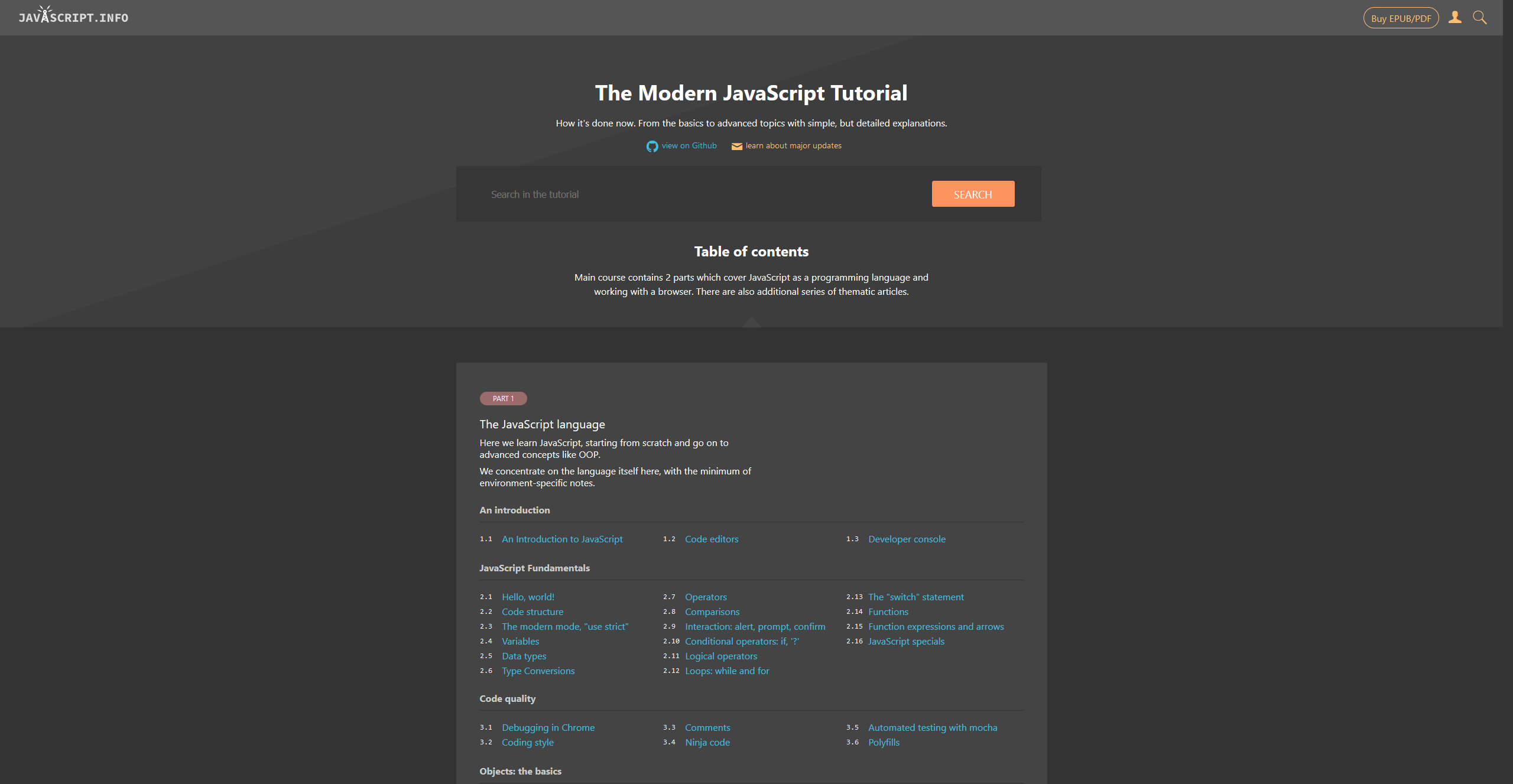 Material Dark Javascript.info