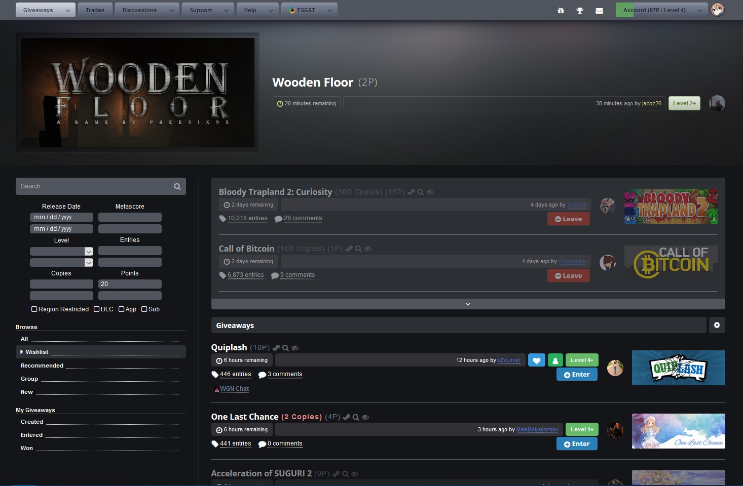 SteamGifts Kinda Dark