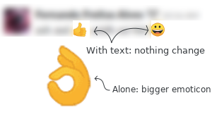 Bigger Slack emoticons when alone