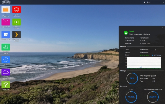 TerraMaster TNAS - Dark mode