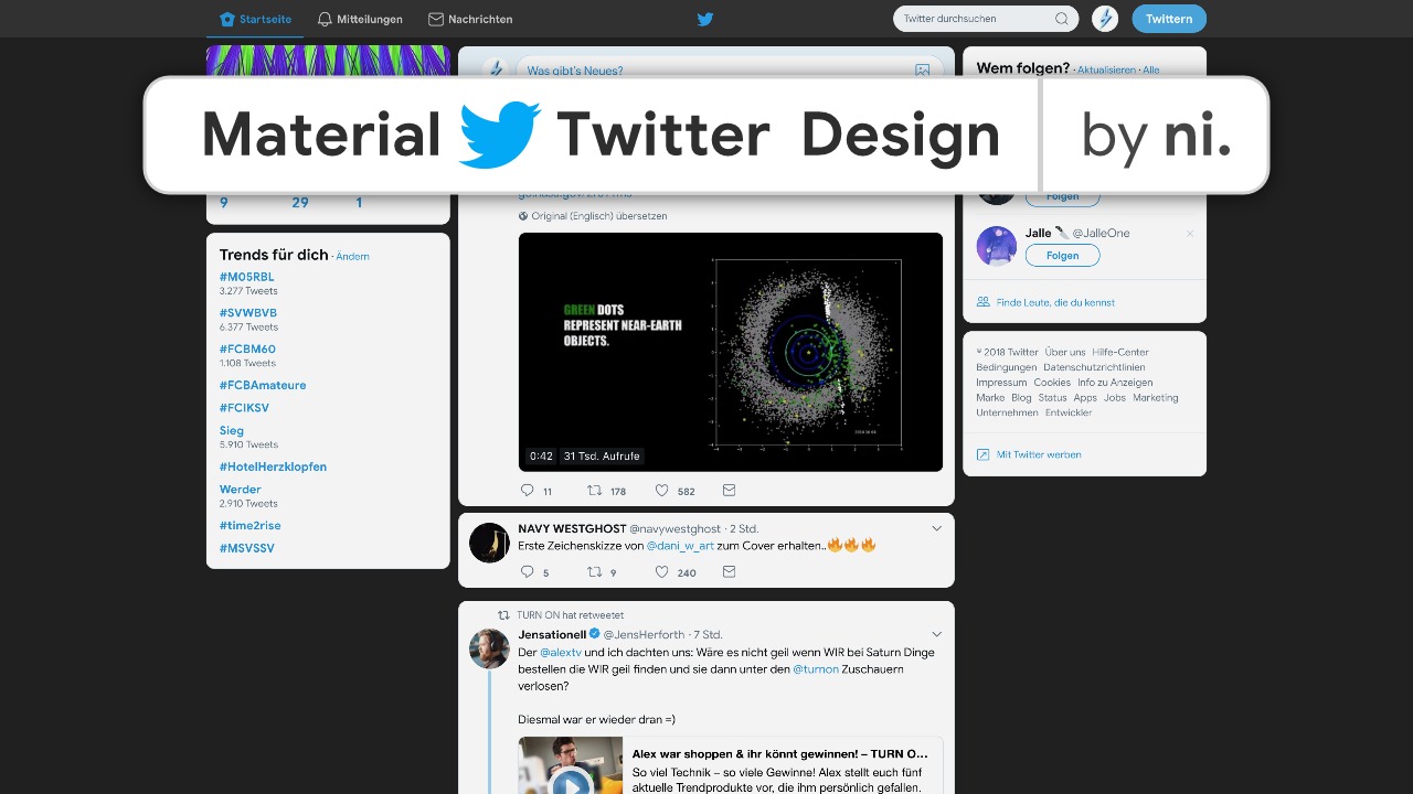 Material Twitter Design