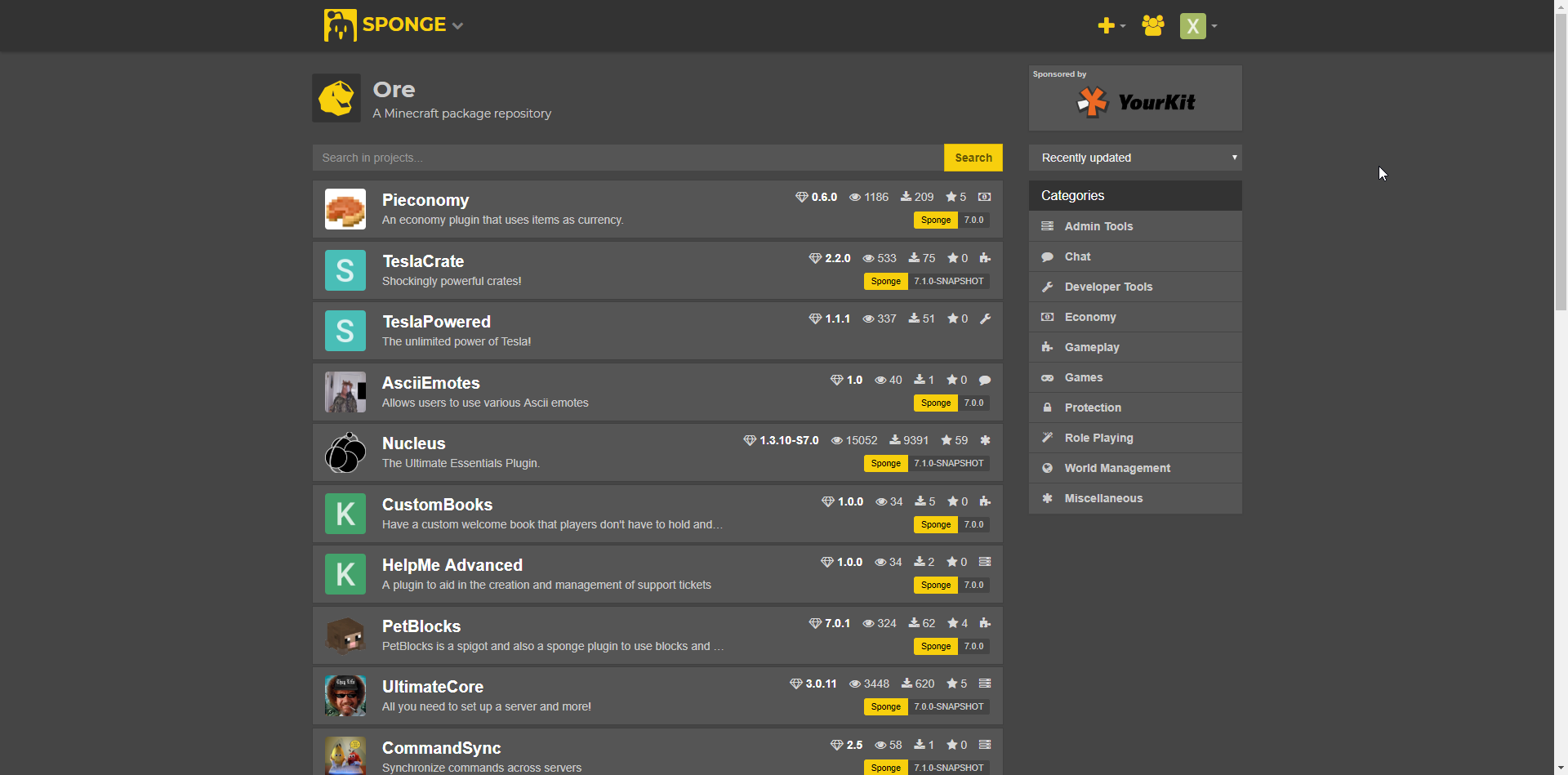 Sponge Ore - Dark mode