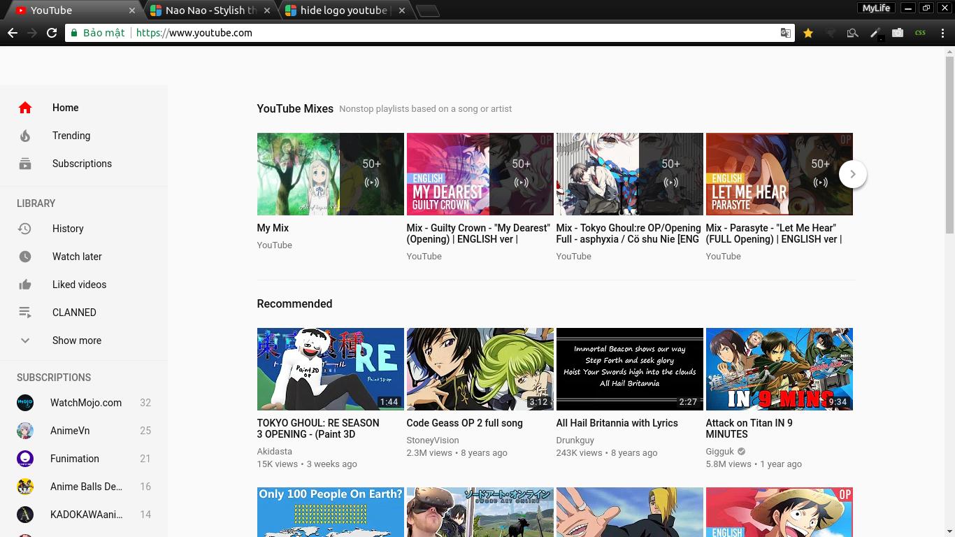 hide logo youtube