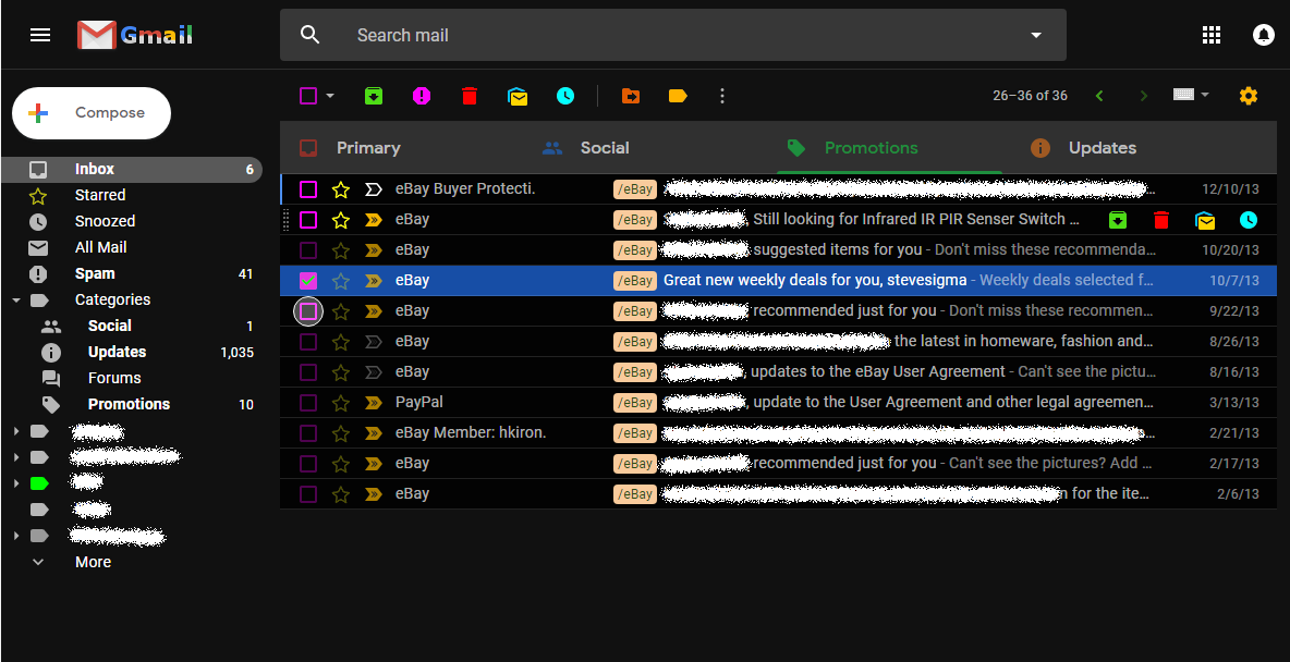 Gmail Color Buttons 2018