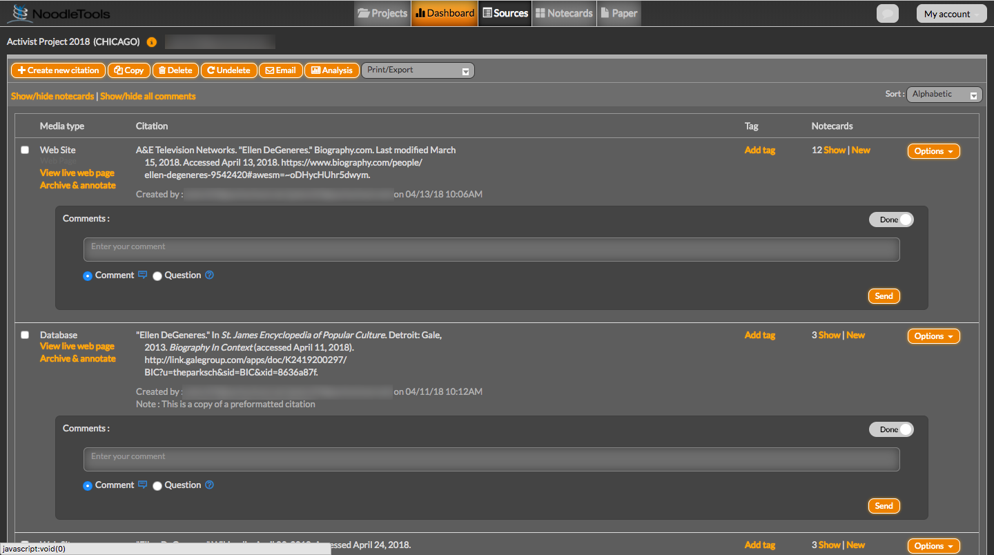 NoodleTools Darkmode