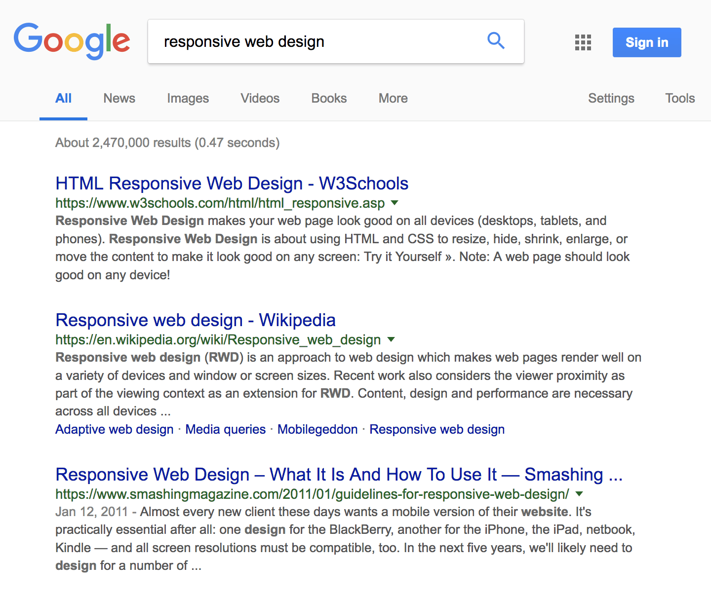 Google Search: Responsive to 683px