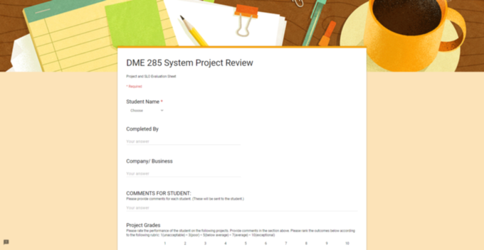 Google Forms for ABTechDME forms