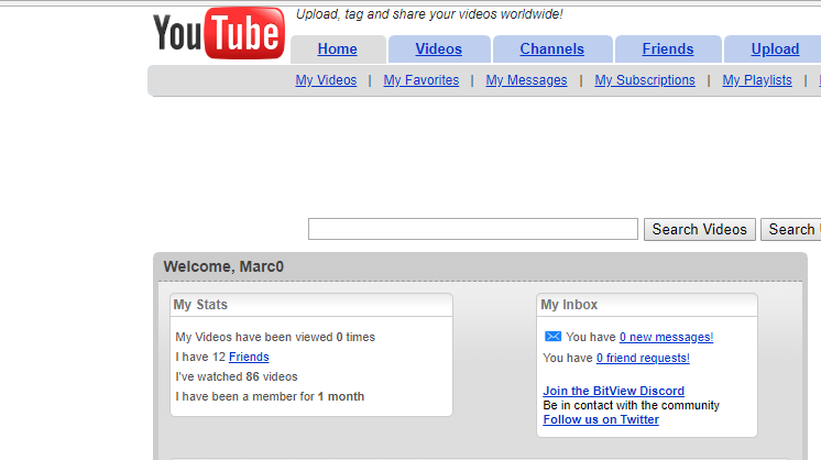 YouTube old logo BitView