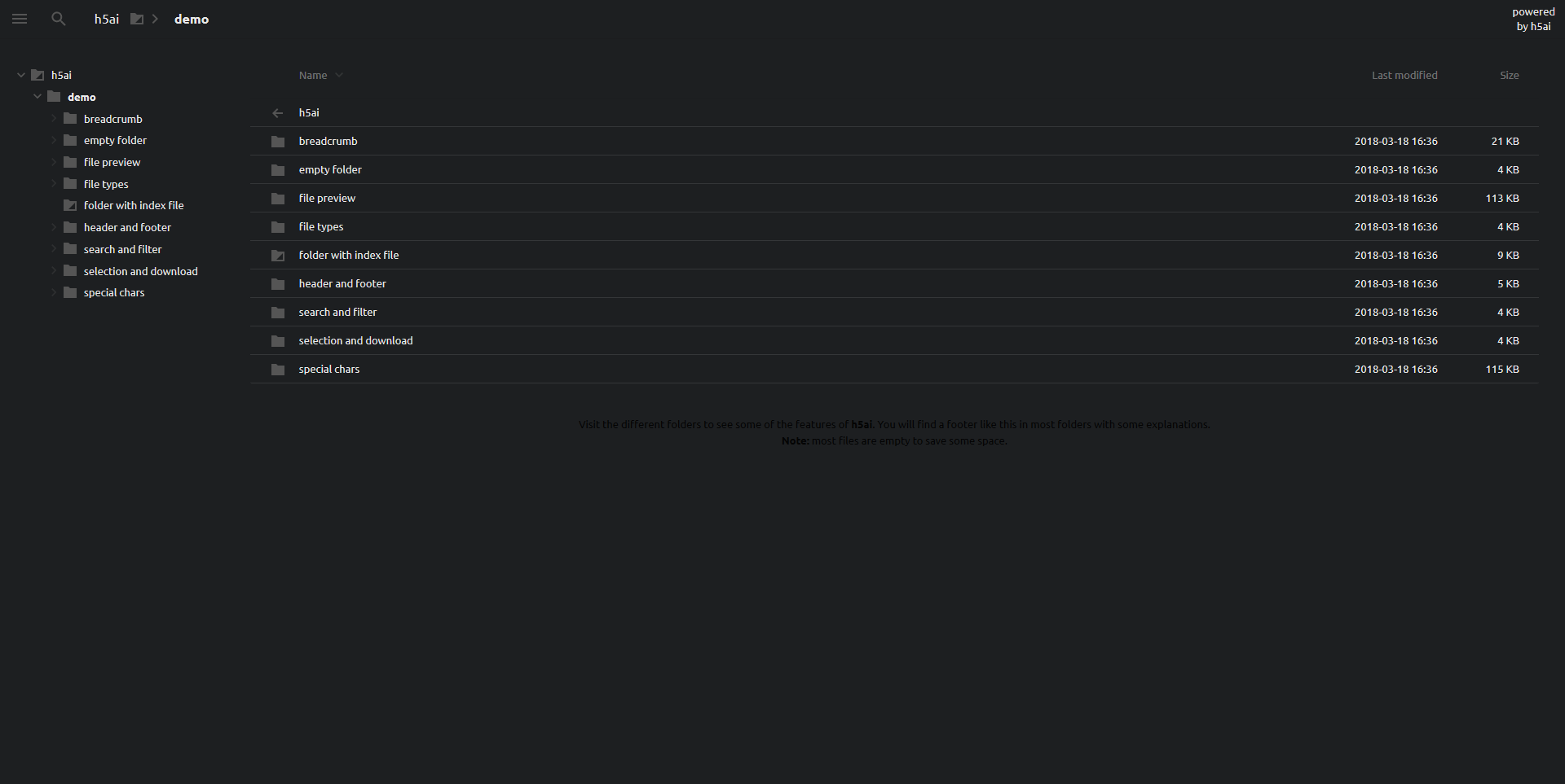 H5AI Dark Theme