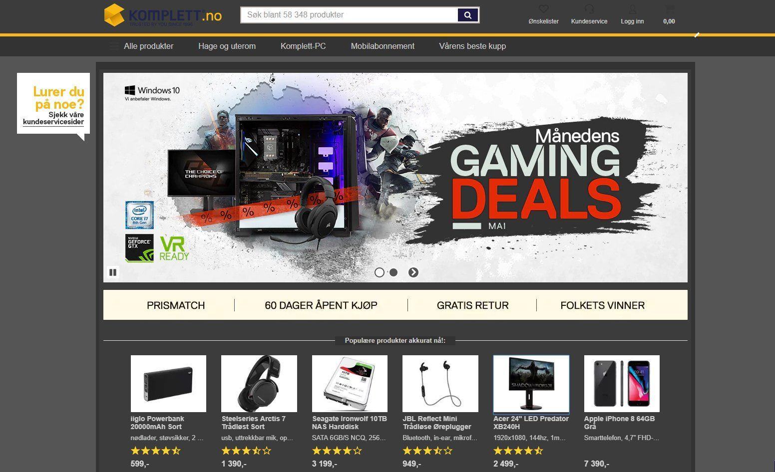 Komplett.no Dark Mode