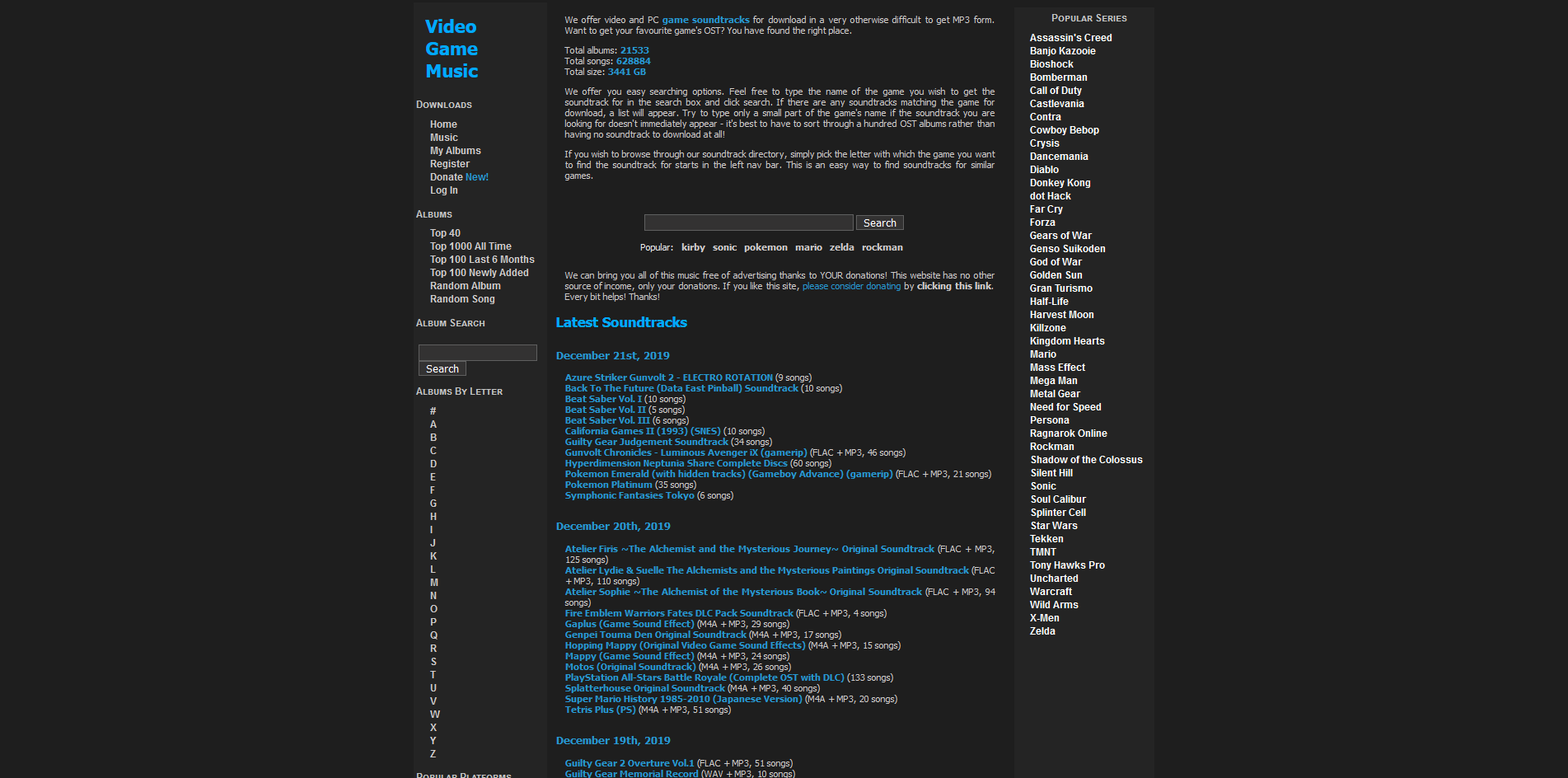 Dark Theme for KHInsider Downloads