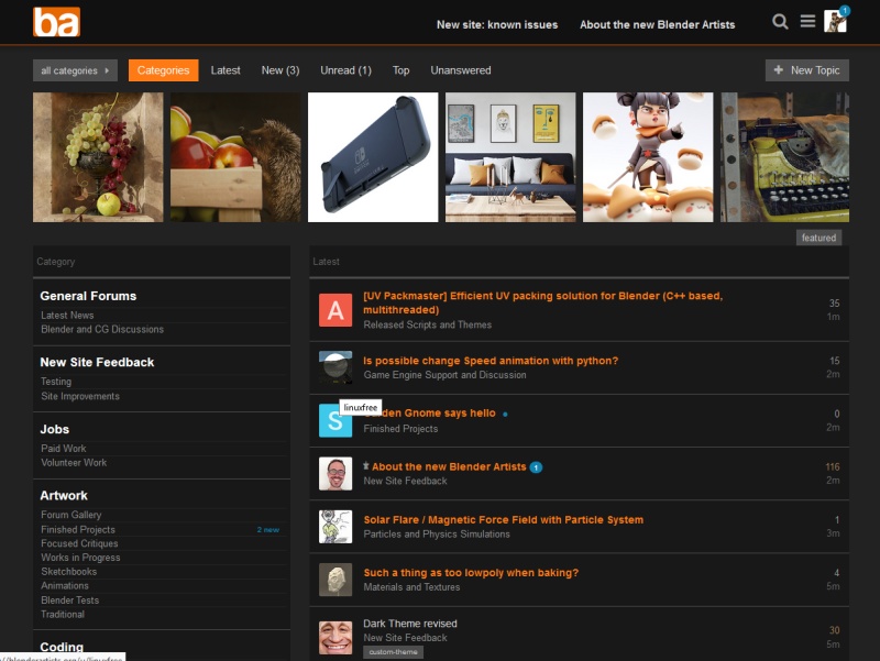 BlenderArtists 2.0 Dark Revised
