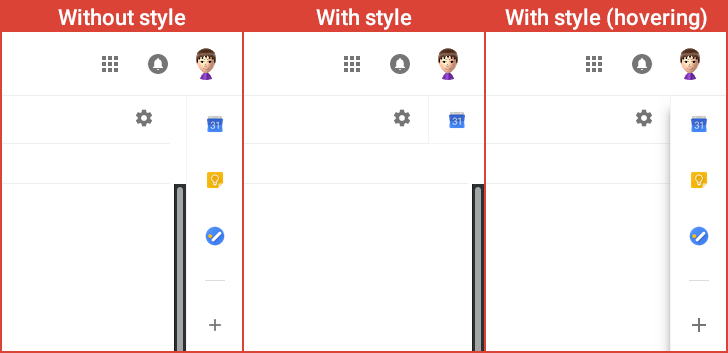 Gmail — Hide add-ons sidebar buttons