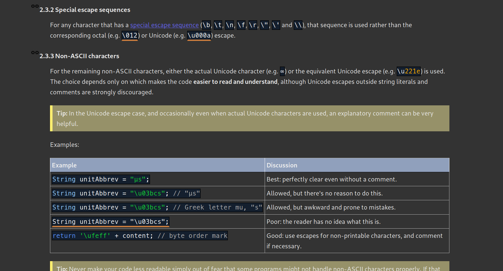Dark Google Style Guides
