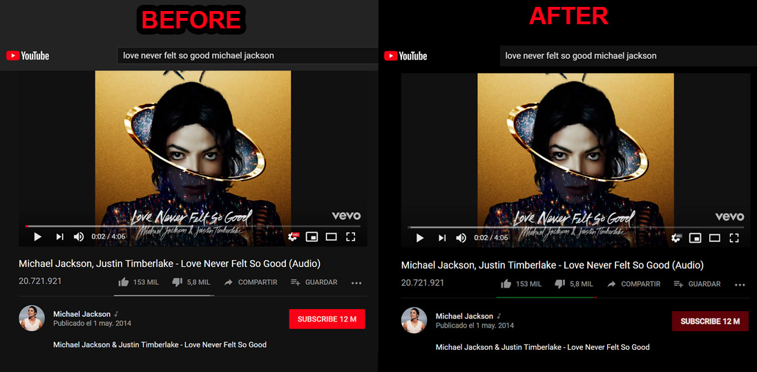 Youtube Darker theme than stock (Complement)