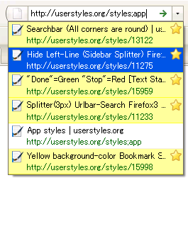 Yellow background-color Bookmark Sites