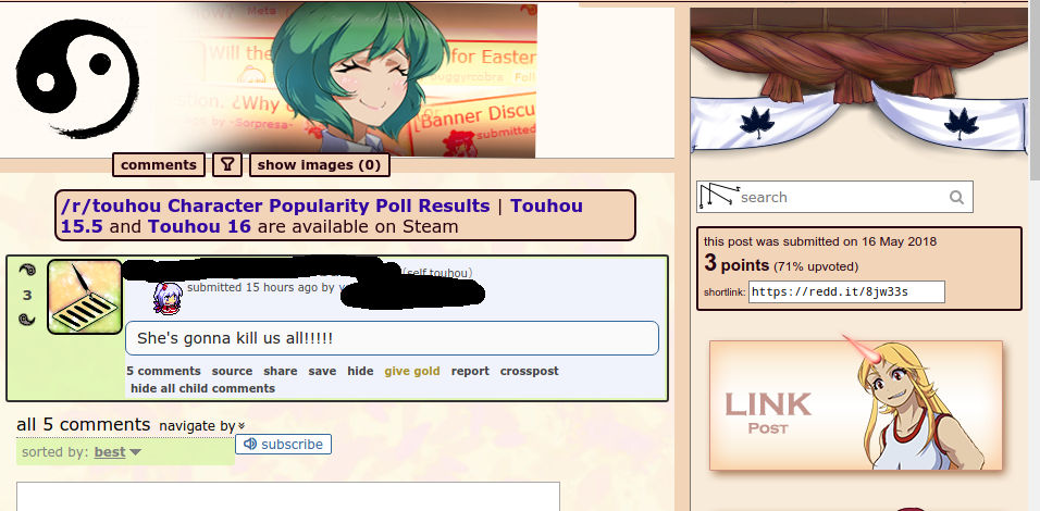 Reddit /r/touhou banner fix