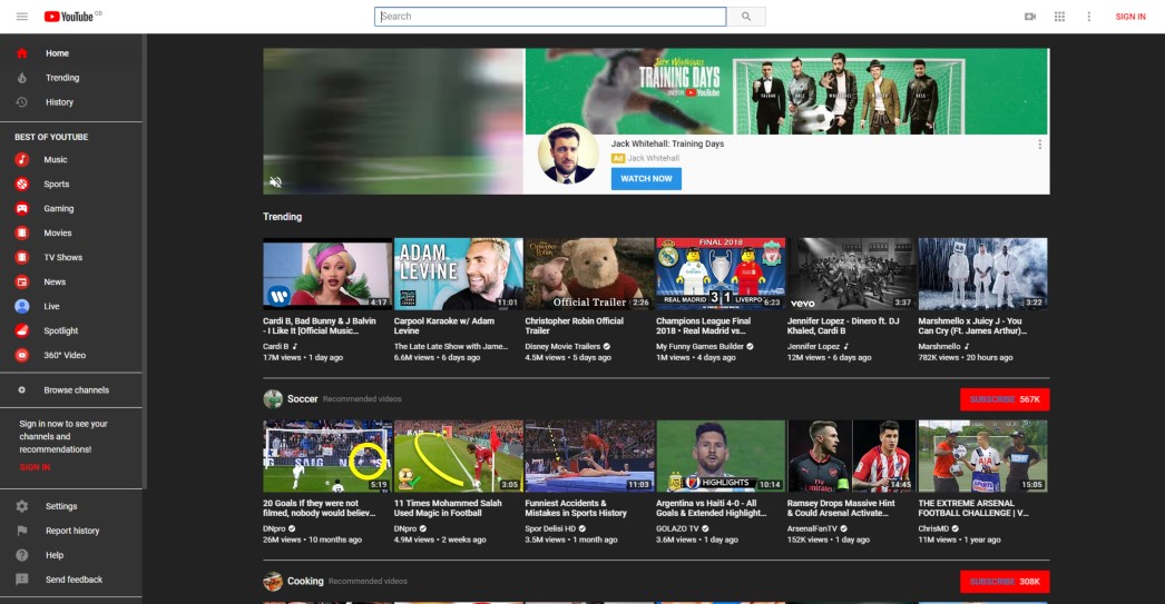 Youtube simple grey