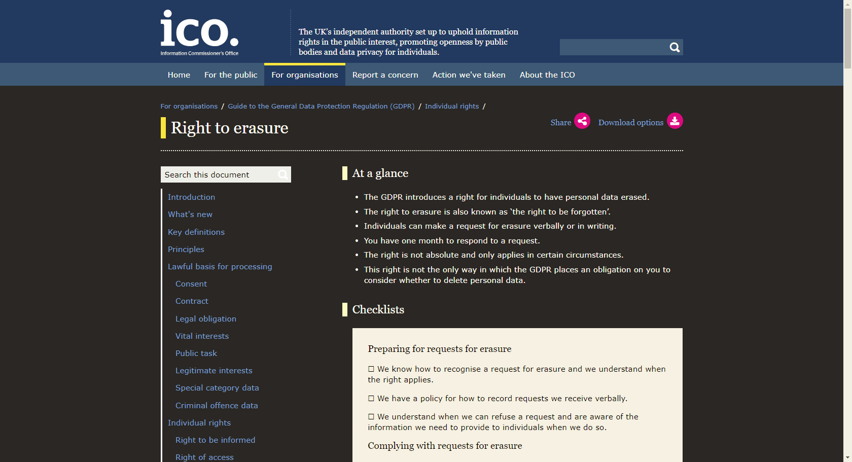 Dark theme for UK ICO website