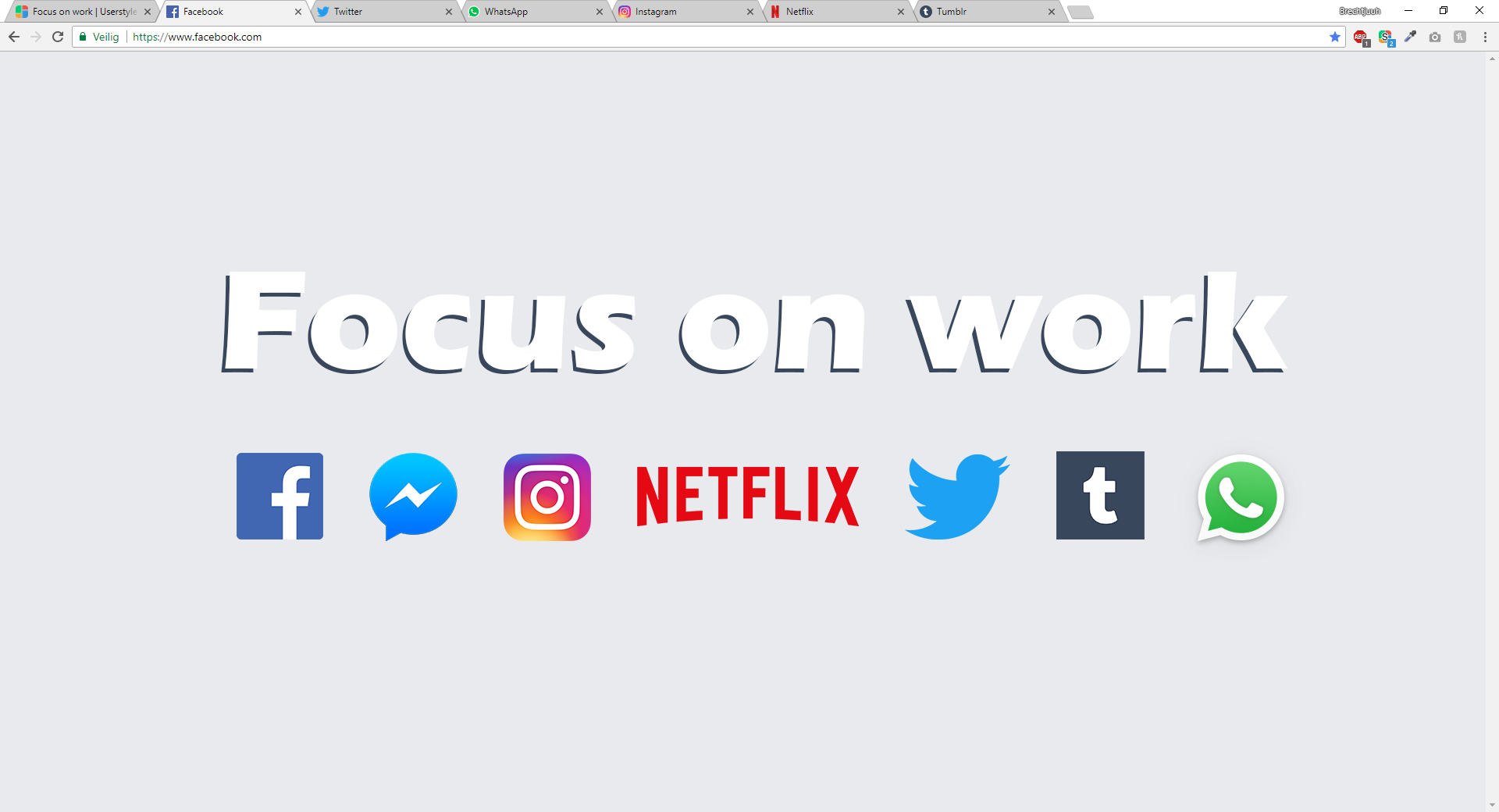 Focus on work