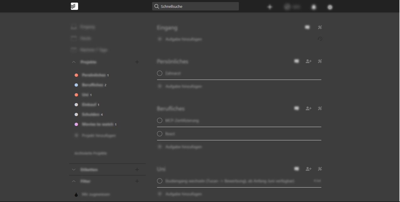 ToDoist - Dark Mode