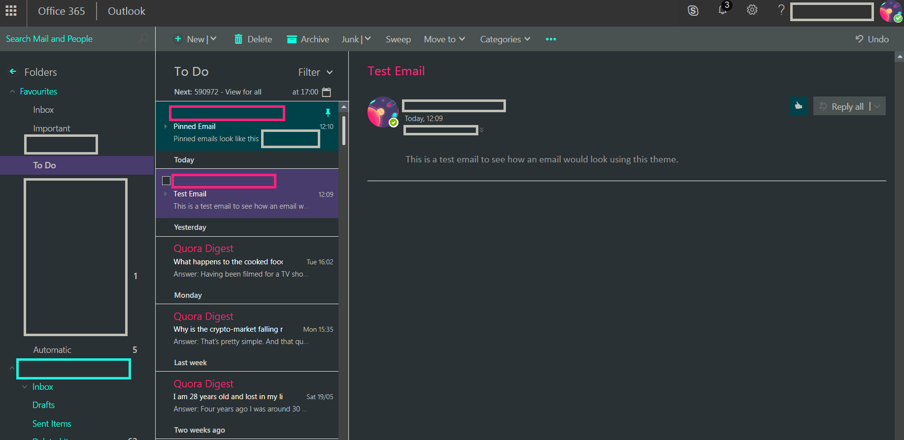 Outlook OWA - Dark.Mode Meteor
