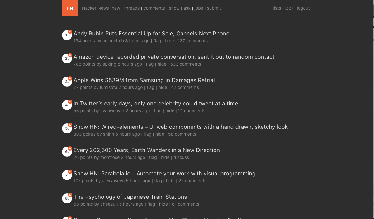Hacker News Readable Dark