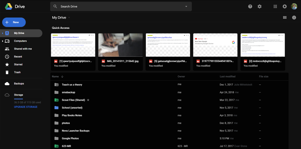 Google Drive Dark 2018